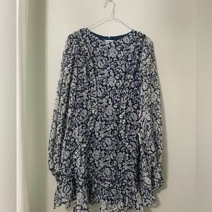 Saints + Secrets blue & white dress